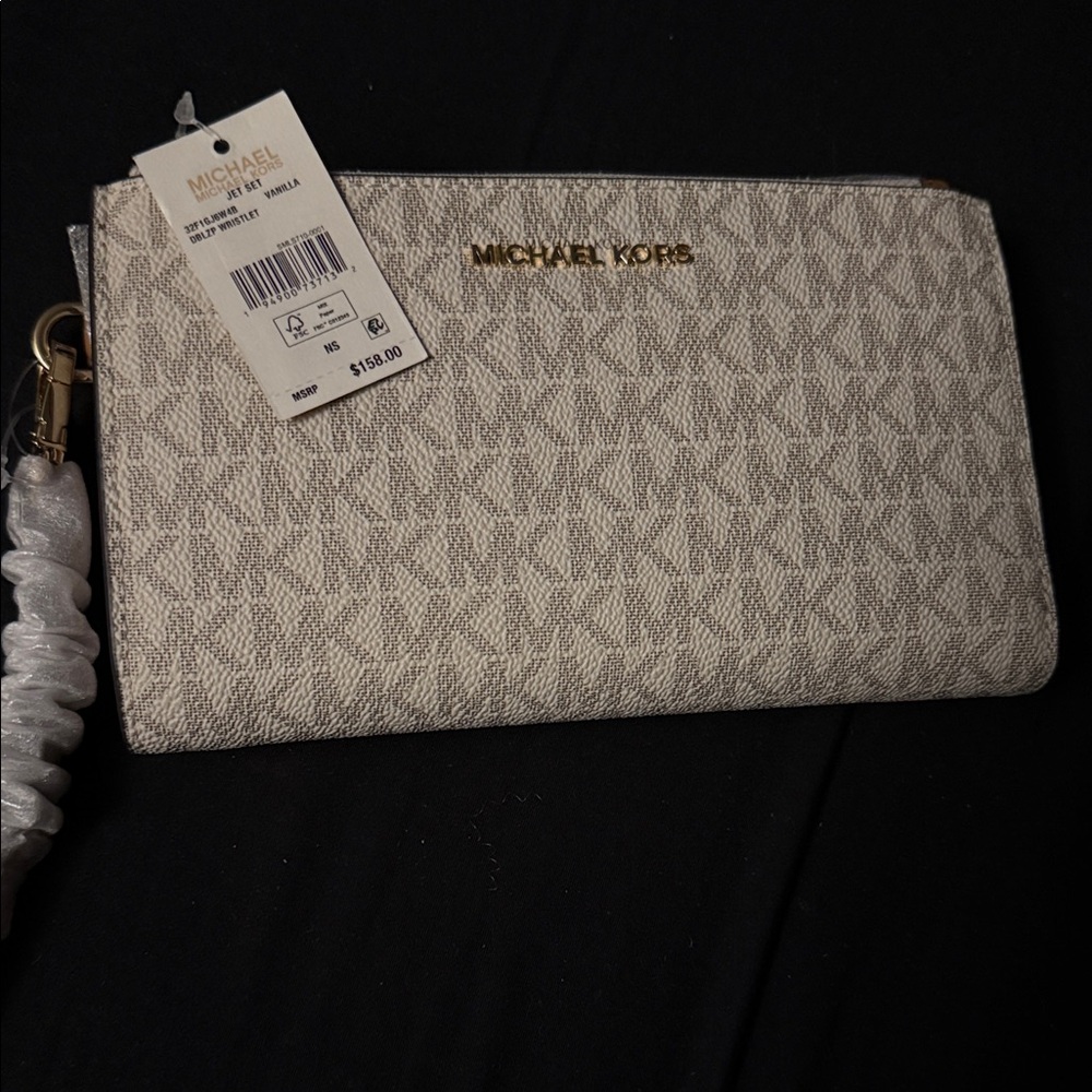 Michael Kors Beige Monogram Wristlet